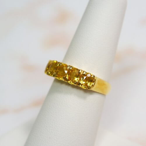 Yellow Oval Sapphire Ring in 14k Yellow Gold