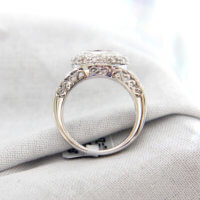Pink Oval Tourmaline and Diamond Ring in 14k White Gold - Image 3