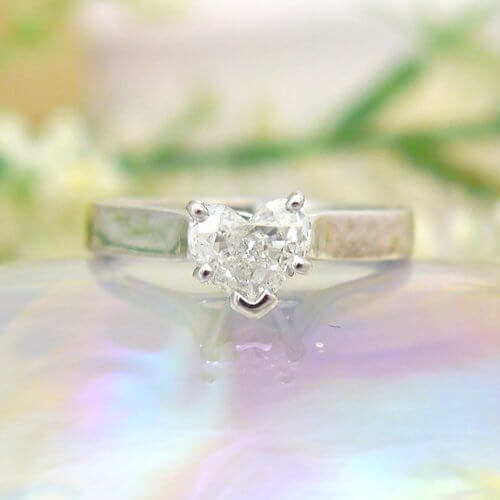 Heart-Shaped Diamond Solitaire Engagement Ring in 14k White Gold