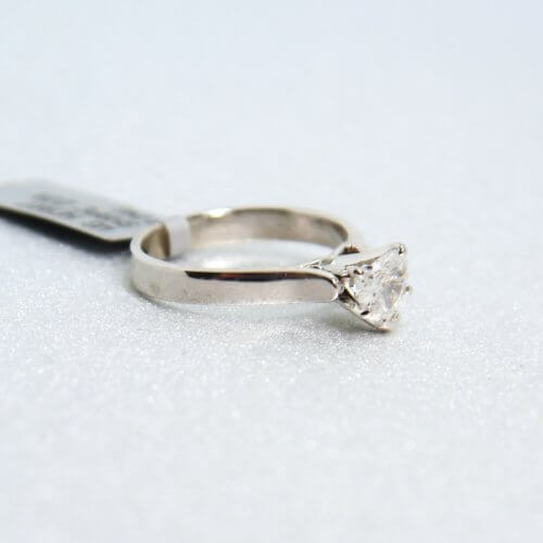 Heart-Shaped Diamond Solitaire Engagement Ring in 14k White Gold