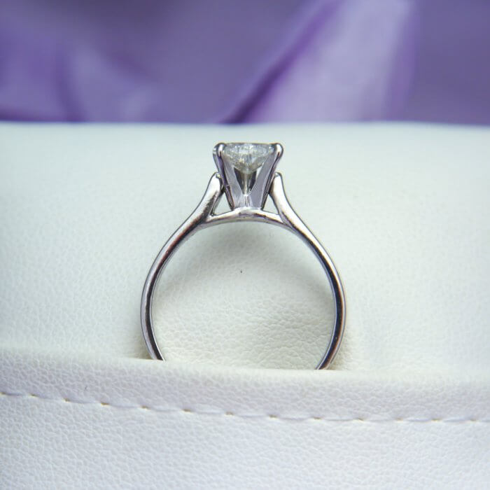 Heart-Shaped Diamond Solitaire Engagement Ring in 14k White Gold