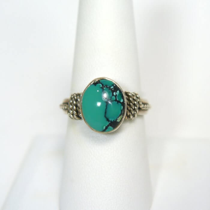 Oval Cut Turquoise Sterling Silver Ring