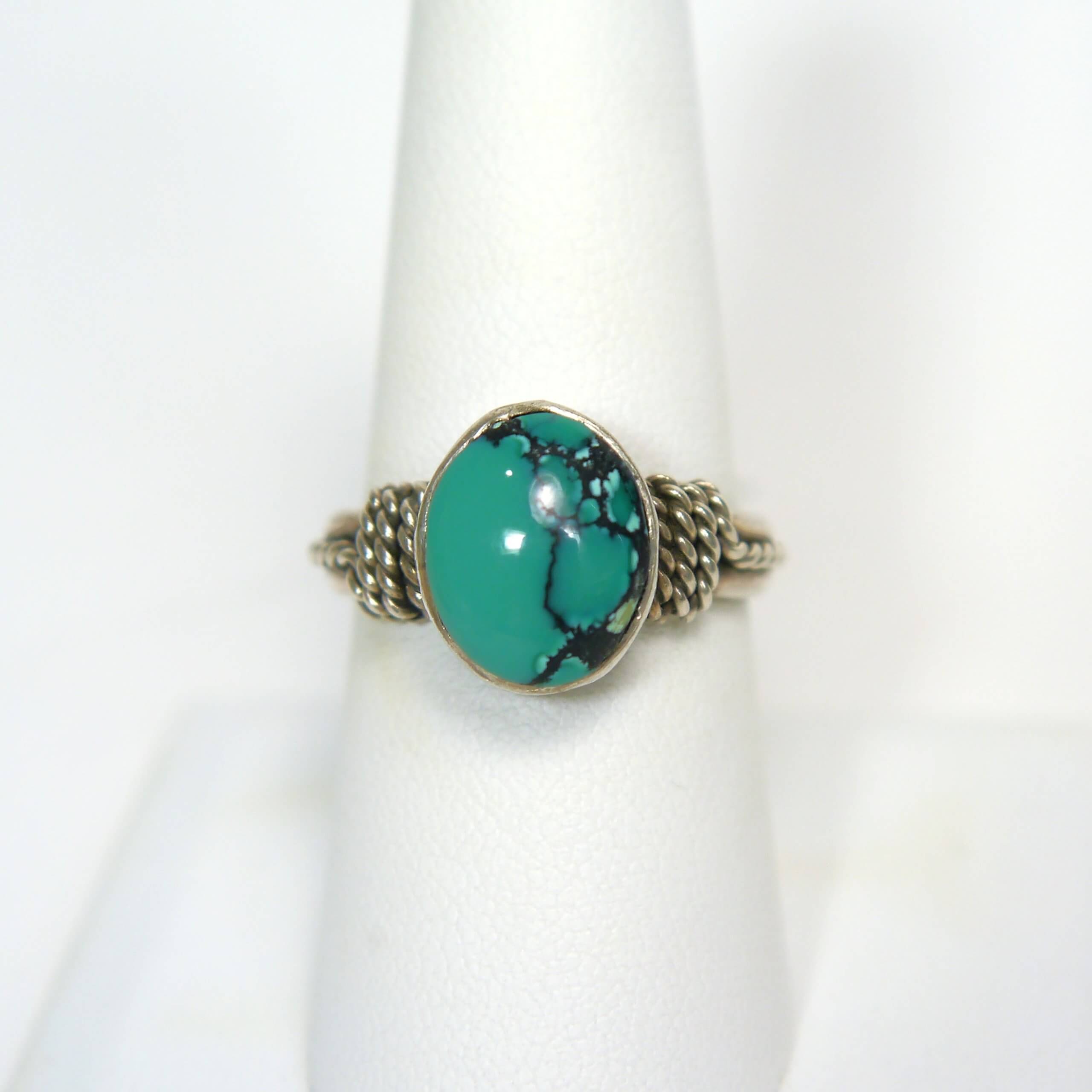 Oval Cut Turquoise Sterling Silver Ring