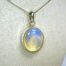 Large Oval Cut Opalite Pendant in Sterling Silver