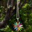 Large Mexican Rainbow Daisy Flower Pendant in Sterling Silver