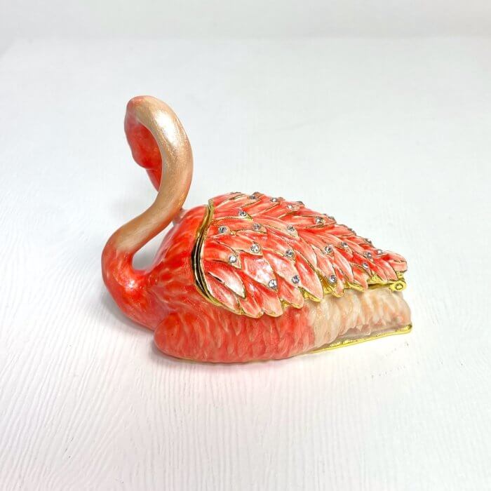 Flamingo Trinket Box with Matching Necklace