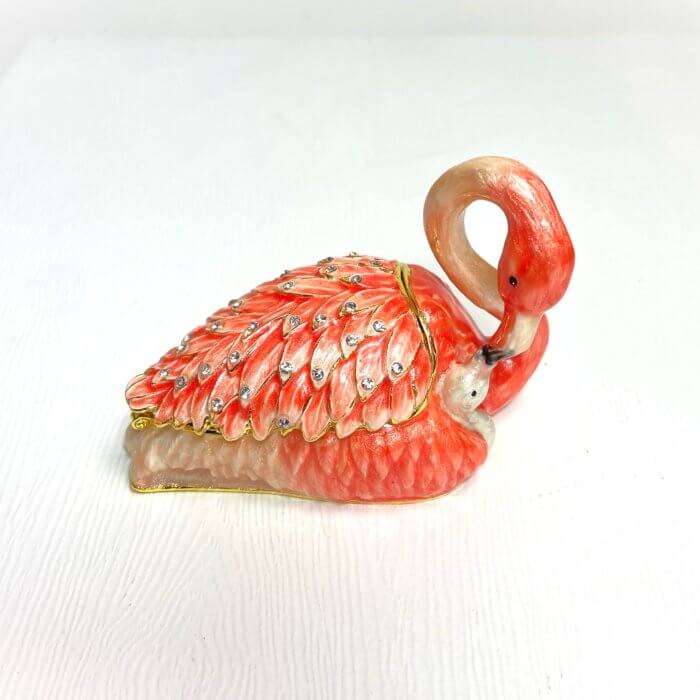 Flamingo Trinket Box with Matching Necklace