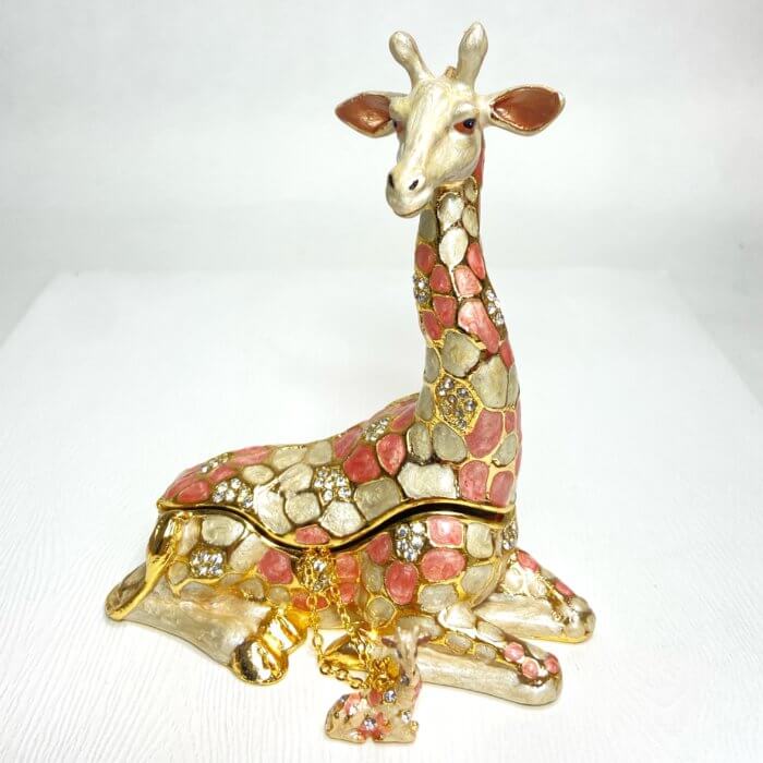 Glamorous Giraffe Trinket Box with Matching Necklace