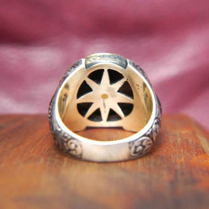 Men's Movable Clock Ring in Sterling Silver and Brass