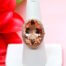 19.05 ct Oval Morganite Gemstone and Diamond Ring in 14k Rose Gold