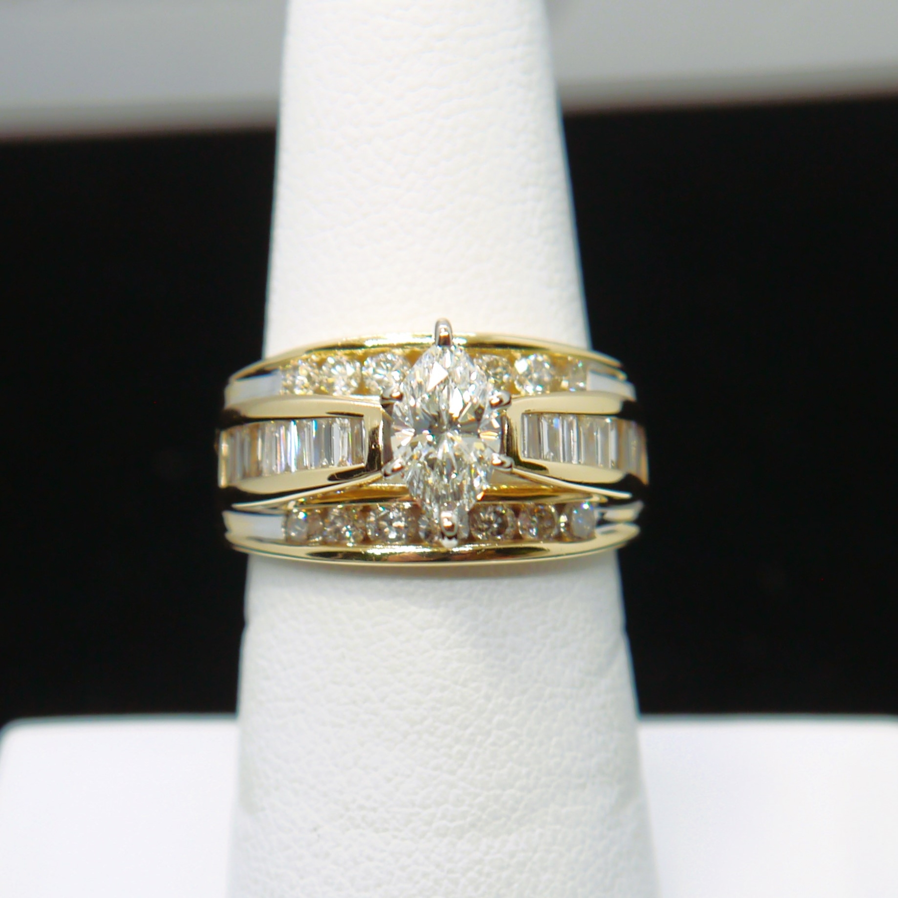 14K Gold Oval Diamond Cluster Engagement Ring – David's House of