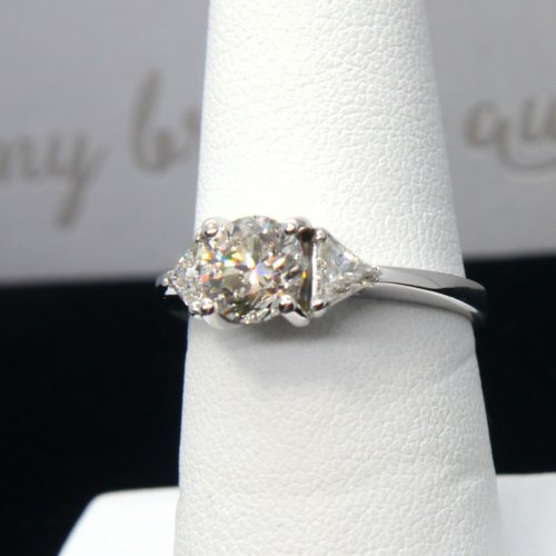 3-Stone Diamond Engagement Ring in Platinum