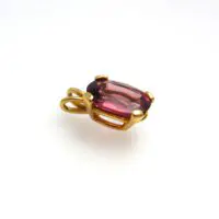 Cushion-Cut Tourmaline Pendent in 14k Yellow Gold - Image 2