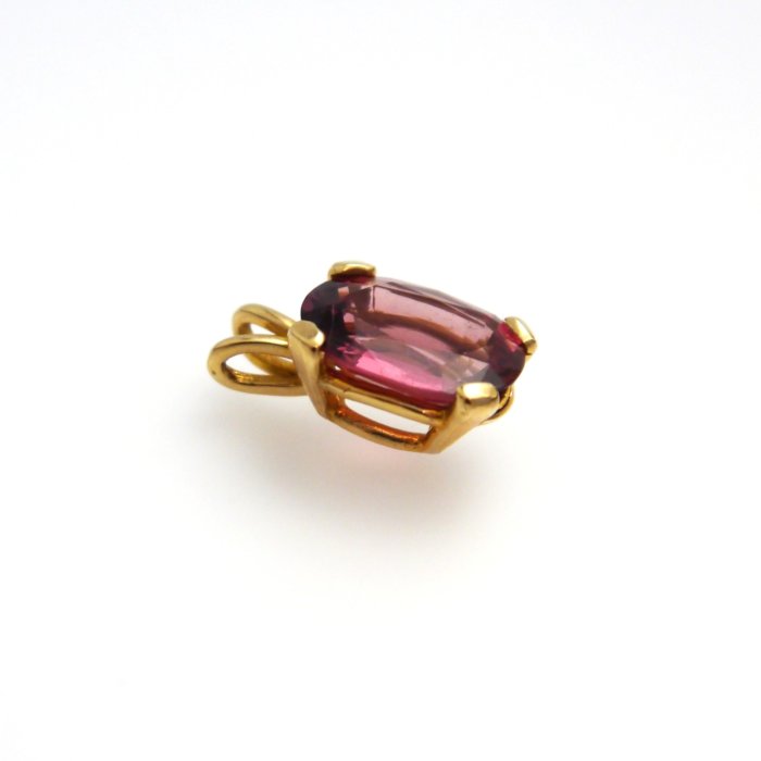 Cushion-Cut Tourmaline Pendent in 14k Yellow Gold - Image 2