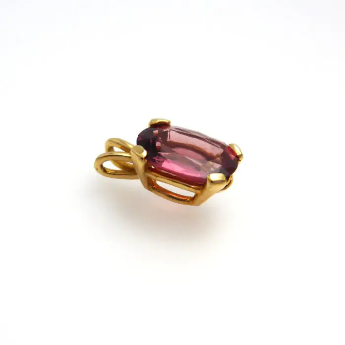 Cushion-Cut Tourmaline Pendent in 14k Yellow Gold - Image 2