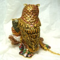 Ms. Owl and Owlet Trinket Box with Matching Mini Necklace - Image 5