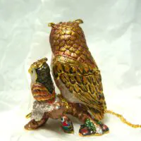 Ms. Owl and Owlet Trinket Box with Matching Mini Necklace - Image 6