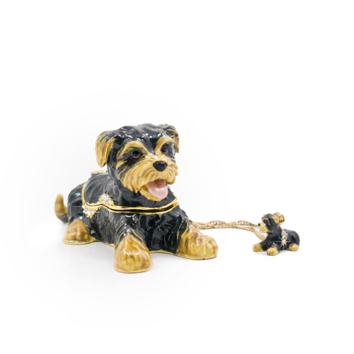 Yorkie Dog Trinket Box with Matching Mini Necklace - Image 2