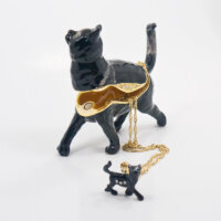 Bombay Black Cat Trinket Box with Matching Mini Necklace - Image 2