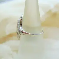 Vintage Filigree Three Center Stone Diamond Ring w/ Platinum Top & 14k White Gold Shank - Image 5
