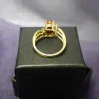 Black Oval Opal & Diamond Ring in 14k Yellow Gold - Image 4