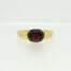 Oval Garnet 14k Yellow Gold East West Half Bezel Gemstone Ring