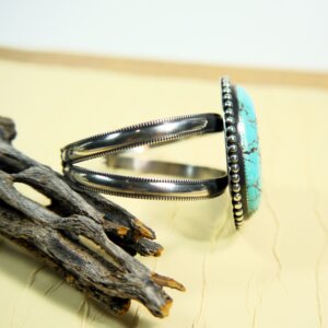 Custom Turquoise Cuff Bracelet in Sterling Silver