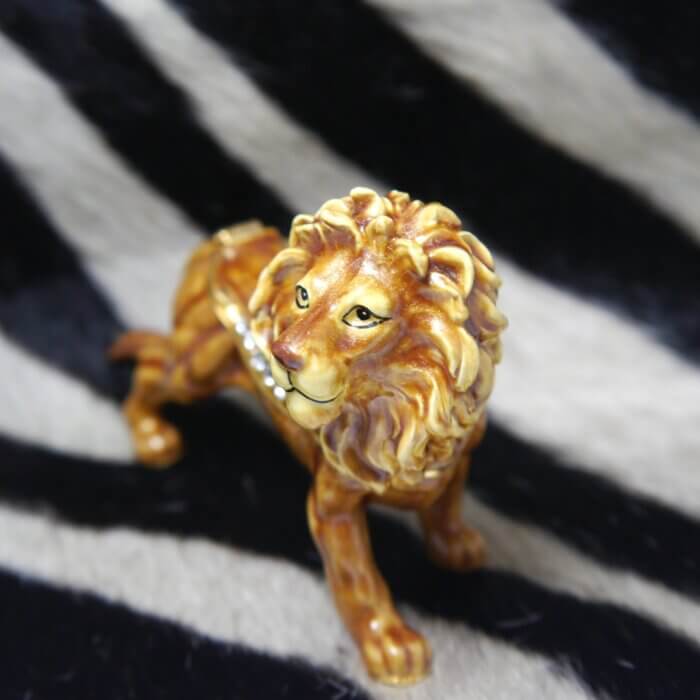 Lion Trinket Box with Matching Mini Necklace