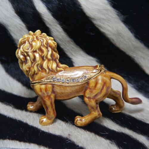 Lion Trinket Box with Matching Mini Necklace