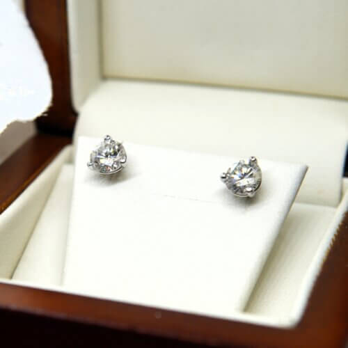 0.50ct 3 Prong Martini Lab Diamonds Post Studs