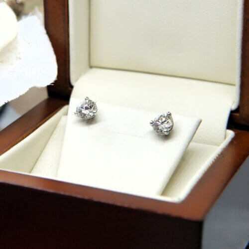 0.50ct 3 Prong Martini Lab Diamonds Post Studs