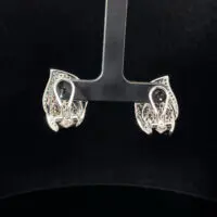 14k White Gold Multi-Gemstone Earrings - Image 4