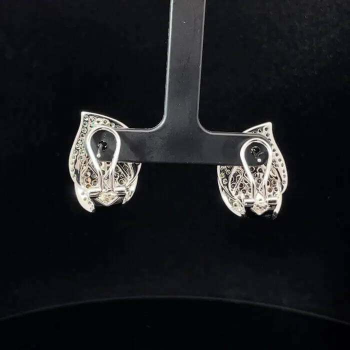 14k White Gold Multi-Gemstone Earrings - Image 4
