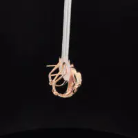 14k Rose Gold Oval Rubellite & Diamond Earrings - Image 5