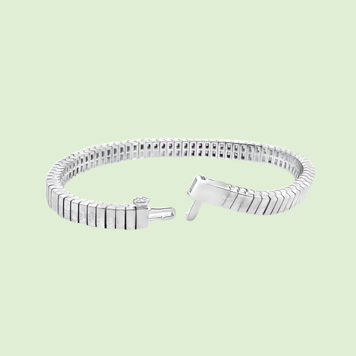 18k White Gold Ombré Pink Sapphire Bracelet - Image 2