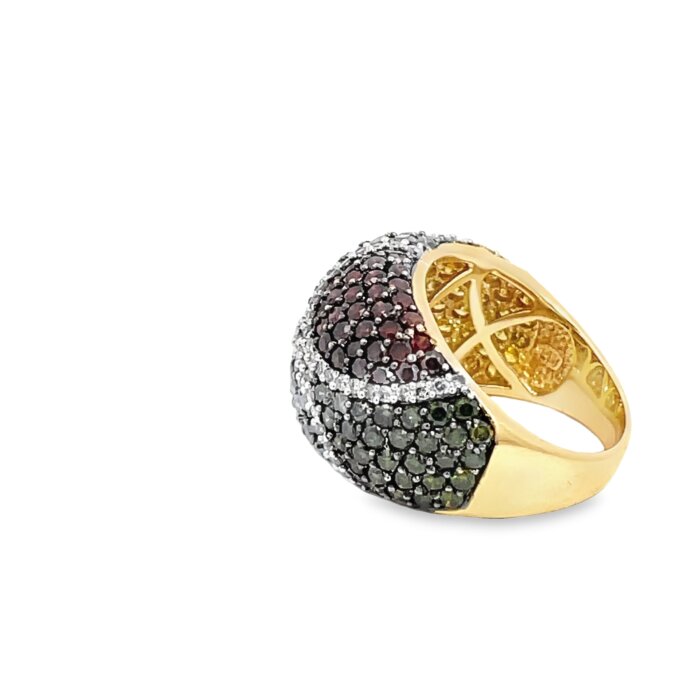 14k Yellow Gold Multi-Colored Diamond Ring - Image 3