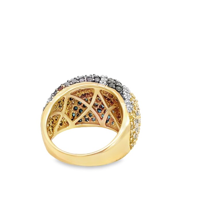 14k Yellow Gold Multi-Colored Diamond Ring - Image 2