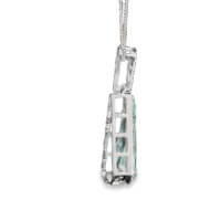 Fancy-Cut Aquamarine & Diamond Pendant in 18k White Gold - Image 5