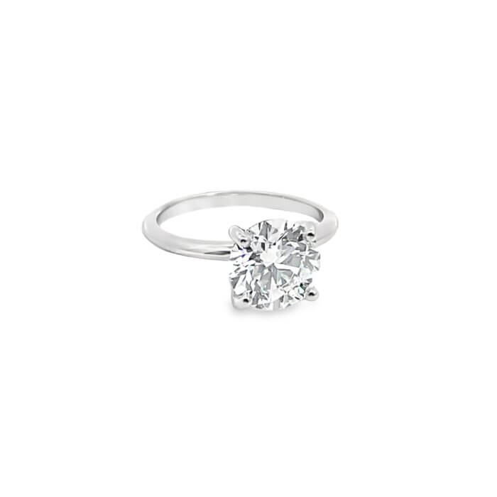 Platinum Lab Created 3ct Diamond Solitaire Ring - Image 2