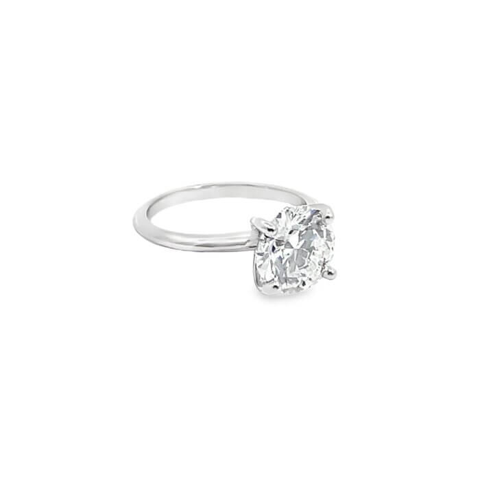 Platinum Lab Created 3ct Diamond Solitaire Ring - Image 3