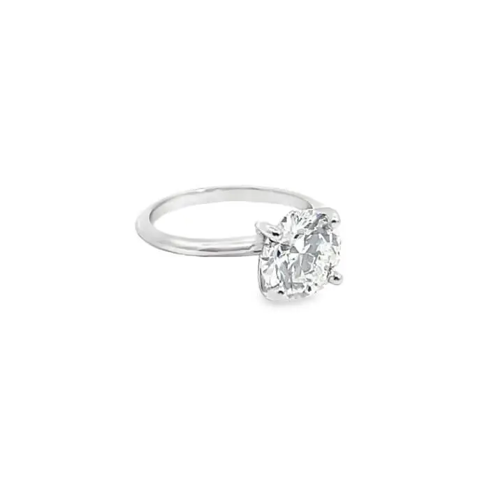 Platinum Lab Created 3ct Diamond Solitaire Ring - Image 3