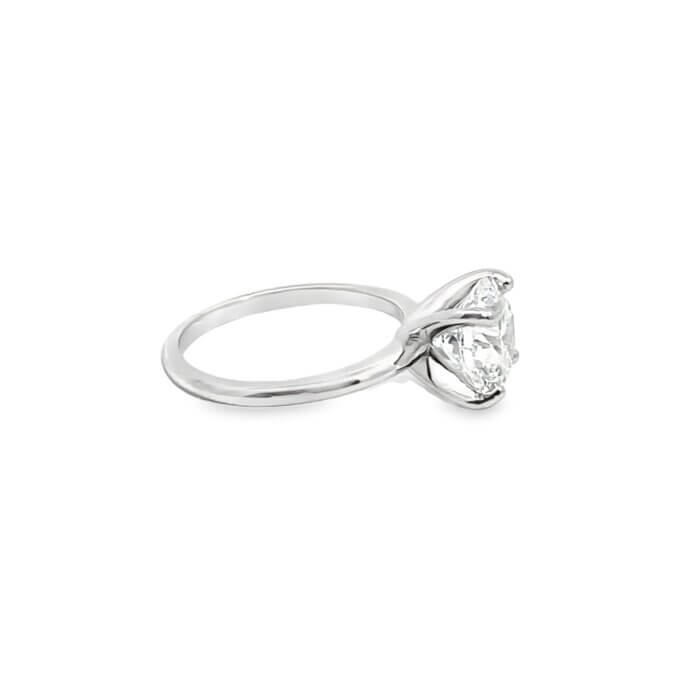 Platinum Lab Created 3ct Diamond Solitaire Ring - Image 4