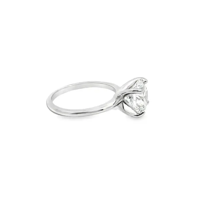 Platinum Lab Created 3ct Diamond Solitaire Ring - Image 4
