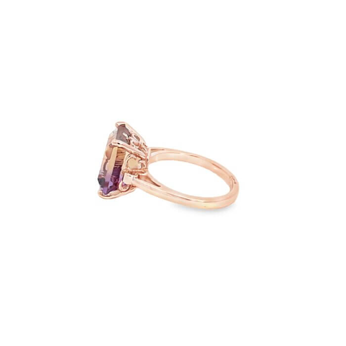 5.70ct Emerald-Cut Ametrine Ring in 14k Rose Gold - Image 5