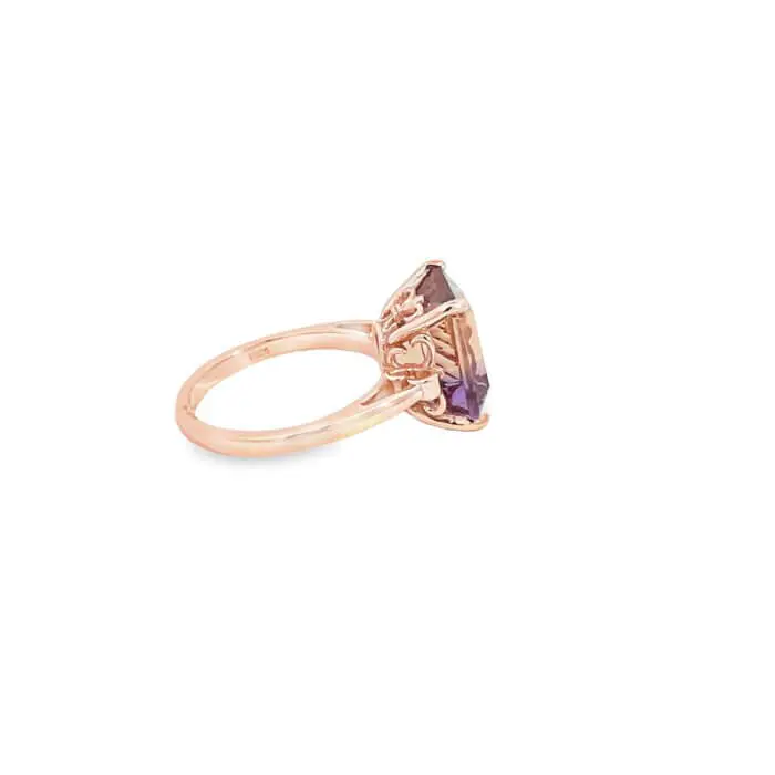 5.70ct Emerald-Cut Ametrine Ring in 14k Rose Gold - Image 6