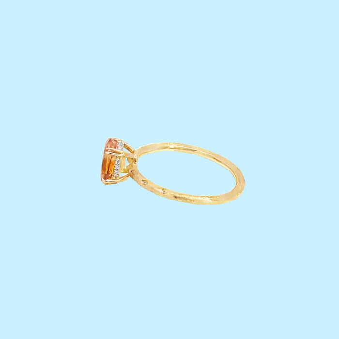 Citrine & Diamond Ring in 14k Yellow Gold - Image 6