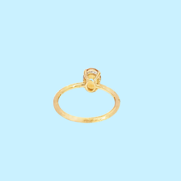 Citrine & Diamond Ring in 14k Yellow Gold - Image 5