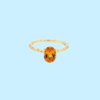 Citrine & Diamond Ring in 14k Yellow Gold - Image 4