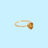 Citrine & Diamond Ring in 14k Yellow Gold - Image 2
