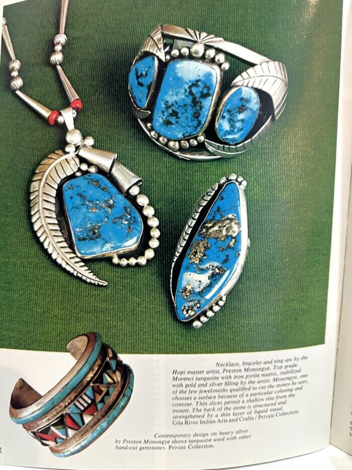 Turquoise Cuff Bracelet by Preston Monongye in Sterling Silver - Image 4